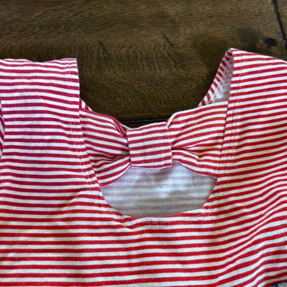 Pippa and Julie Girls Size 6 Tunic Top Red Striped Floral Shirt - Picture 4 of 6